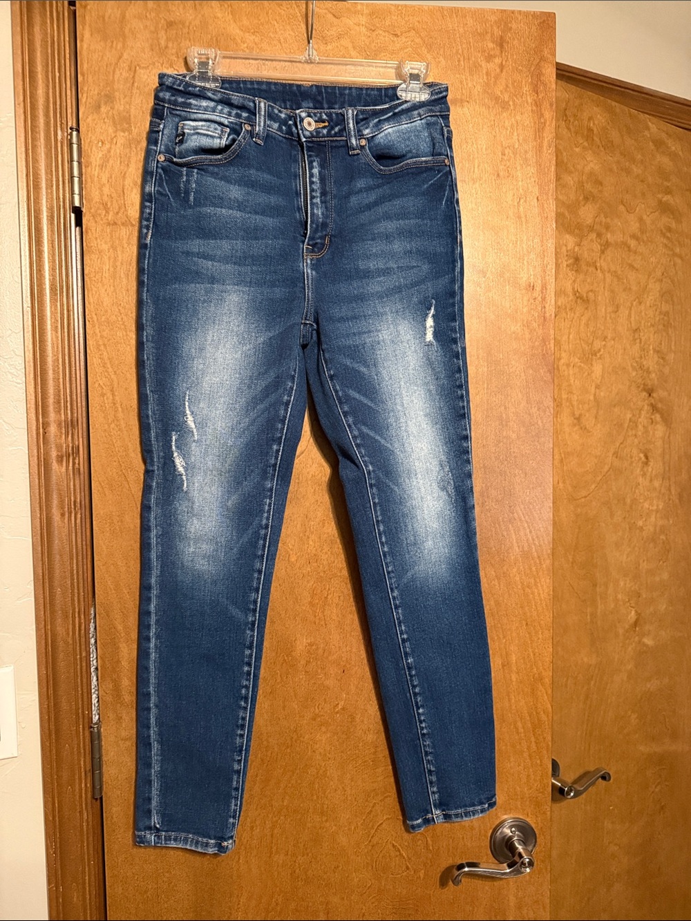 KanCan Medium Wash Distressed High-Rise Skinny Jeans